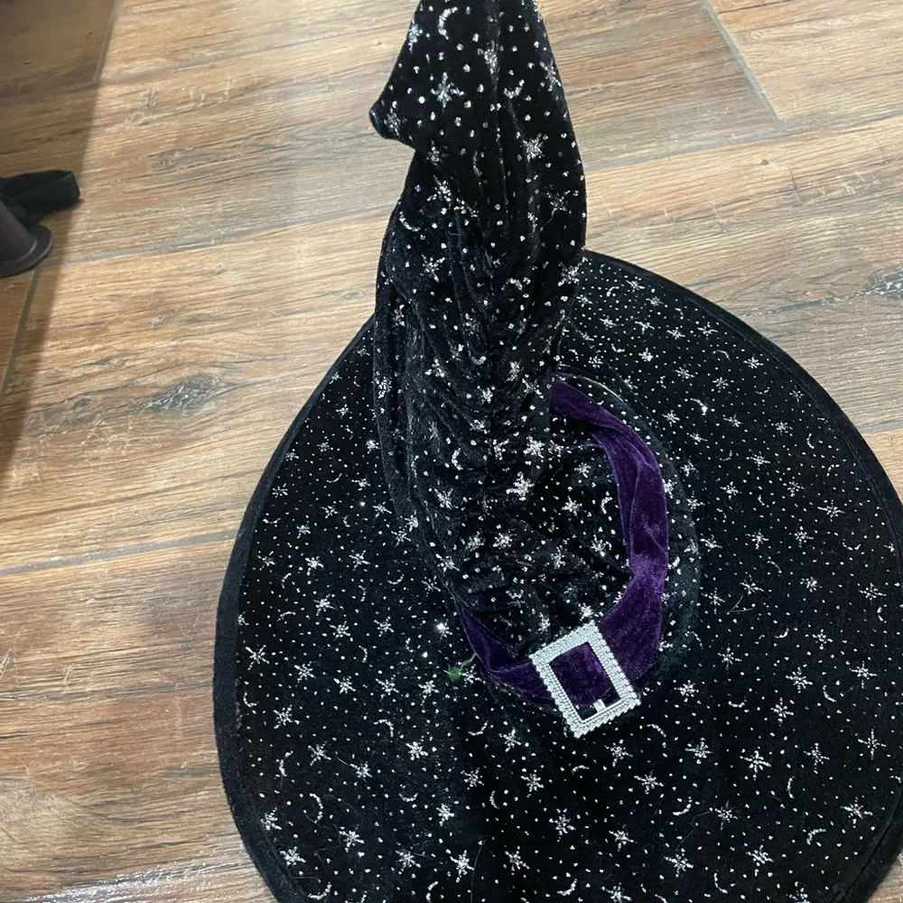 Kids Witch Costume Hat - Black and Purple